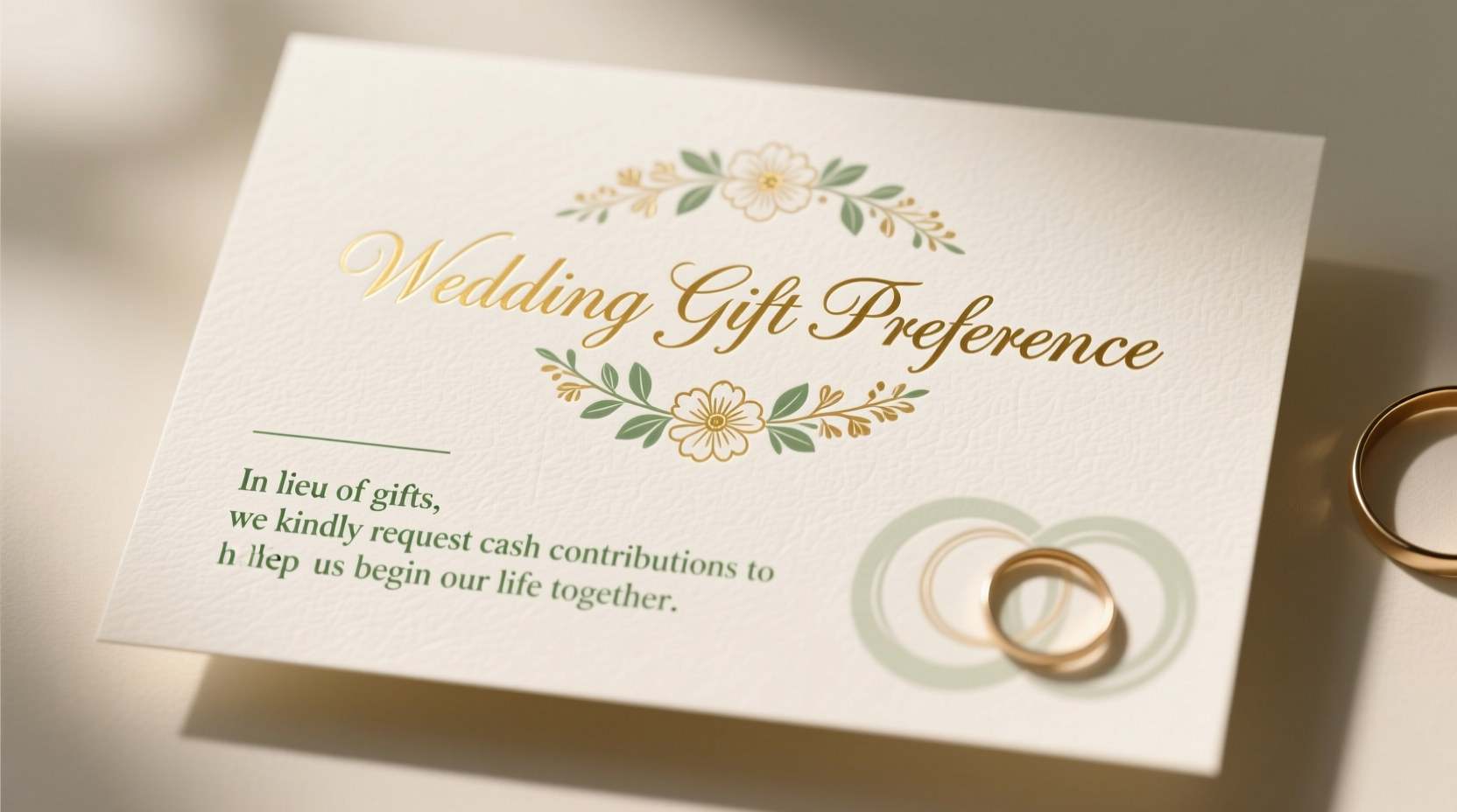 how to ask for cash instead of gifts wedding