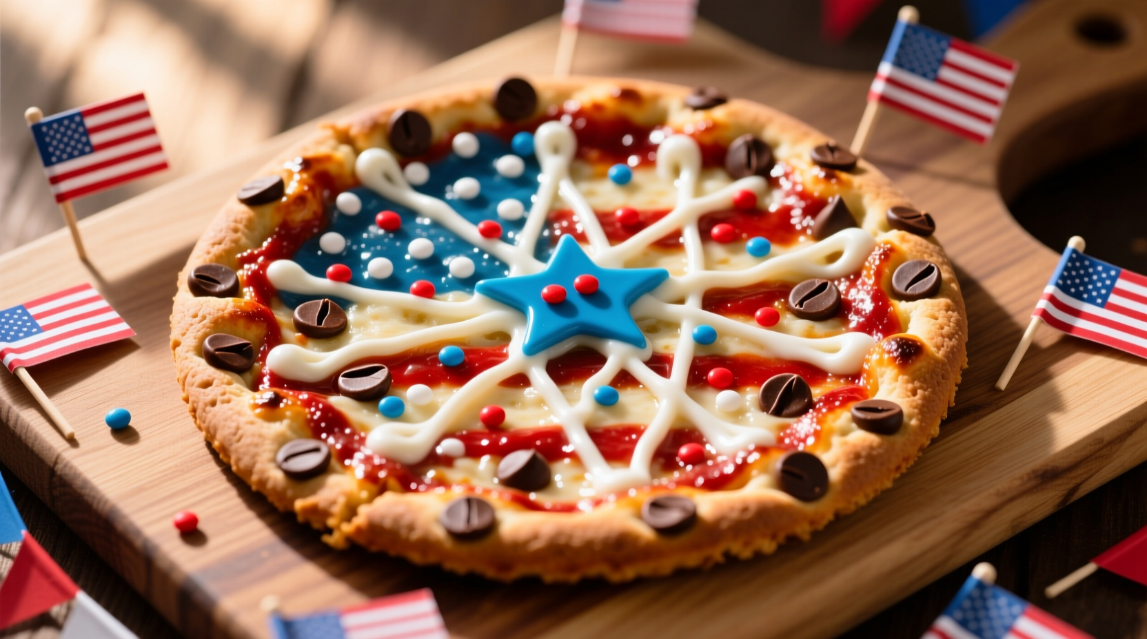 4th of july cookie pizza