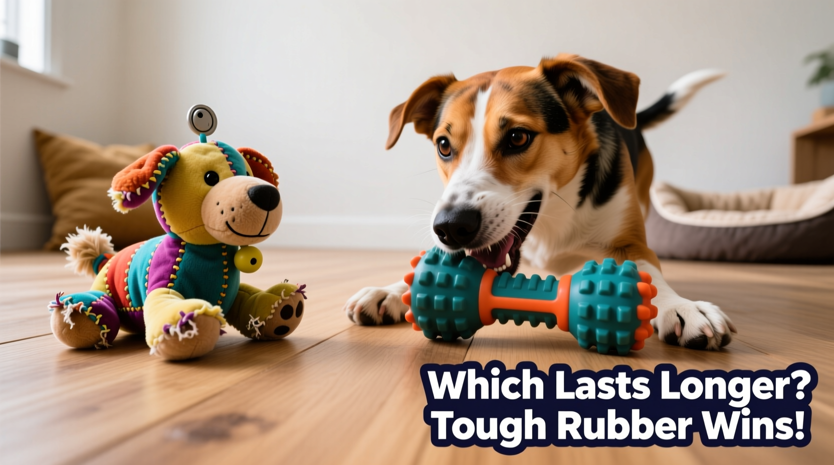 squeaky plush vs tough rubber toys which dog toy lasts longer and keeps them happier