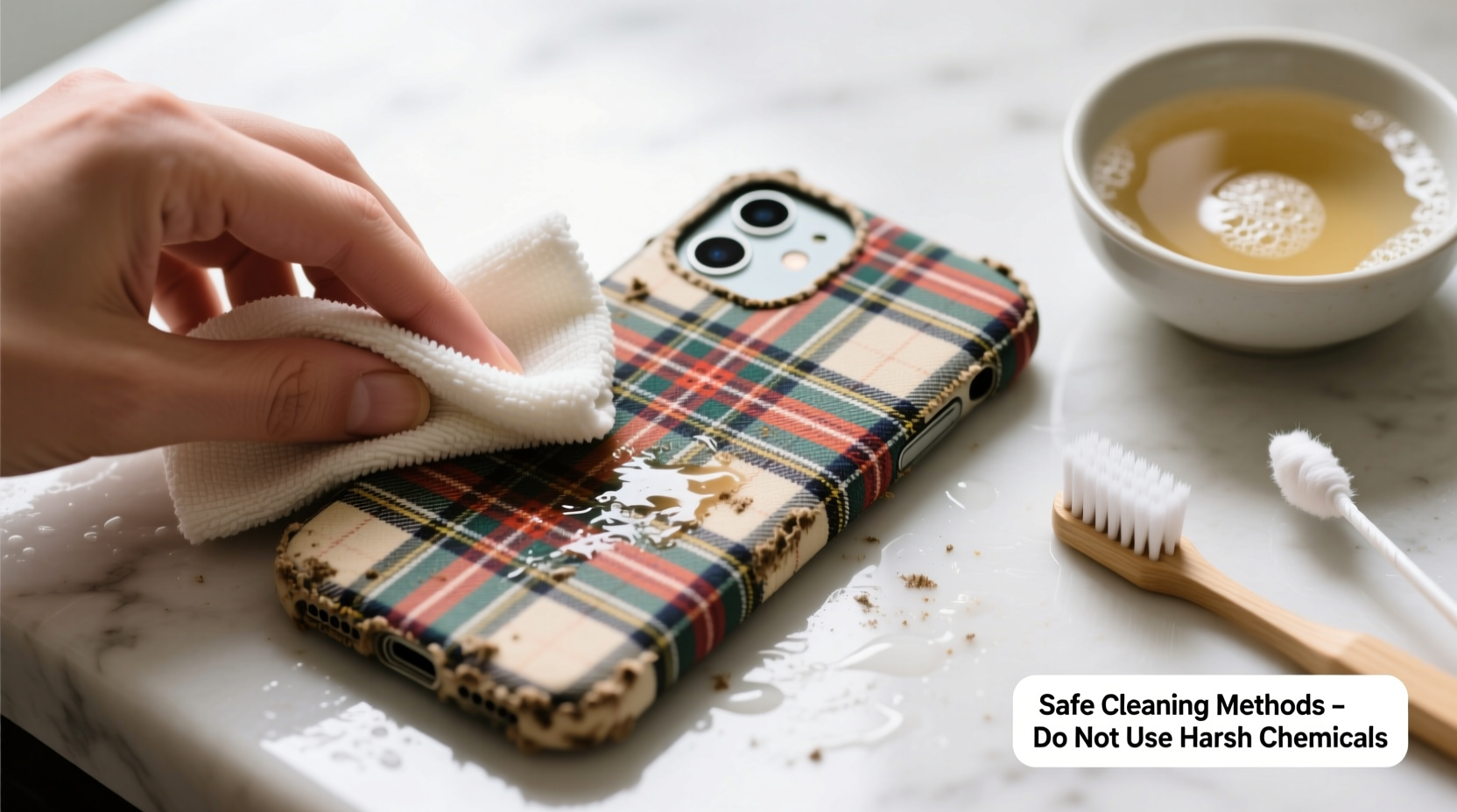 effective methods to clean and restore your plaid pattern iphone case safely