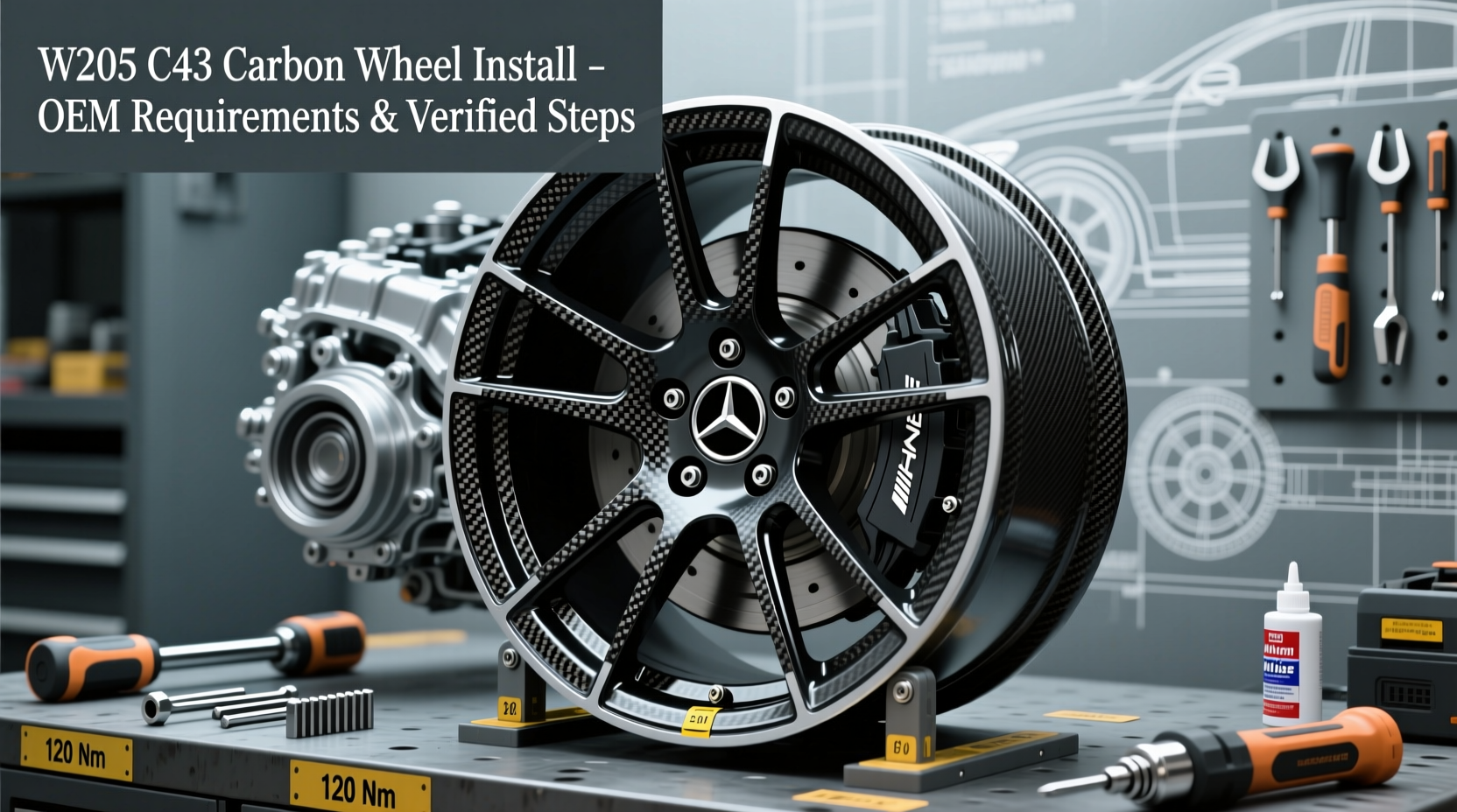 w205 c43 carbon wheel install