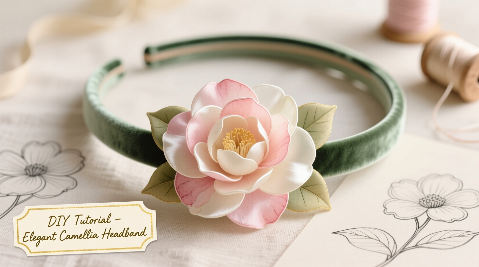 create your own elegant camellia headband a simple diy crafting tutorial