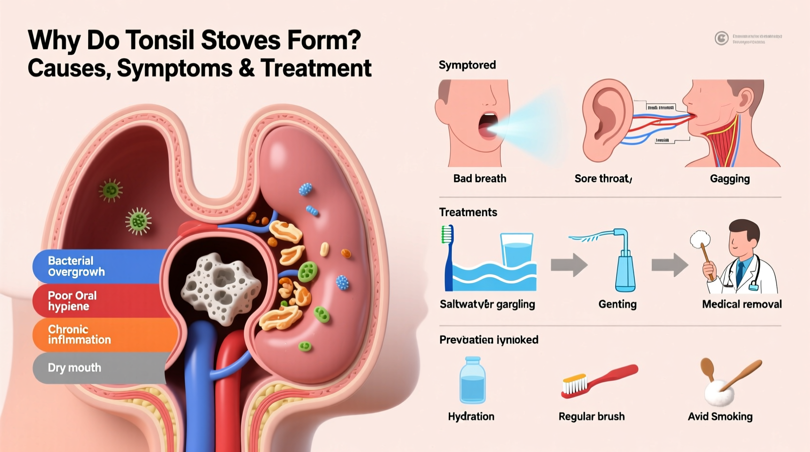 why do tonsil stones form causes symptoms treatment 2