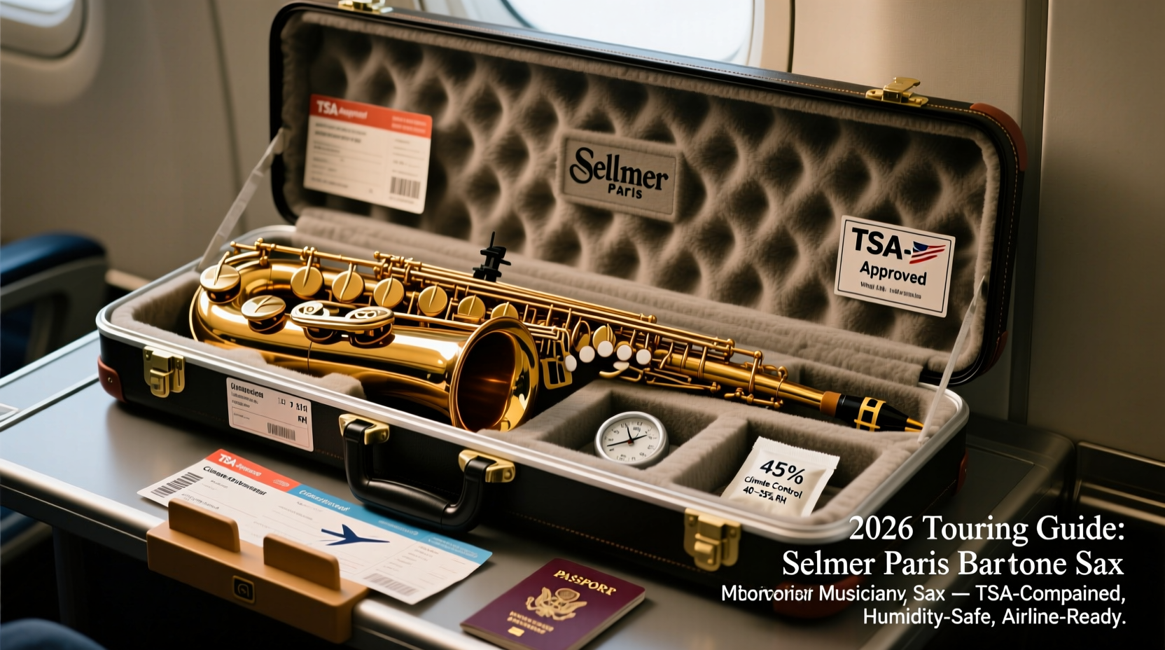 How to safely fly with a vintage Selmer Paris baritone saxophone in 2026 — TSA-approved case specs, airline weight limits, and humidity control for touring musicians