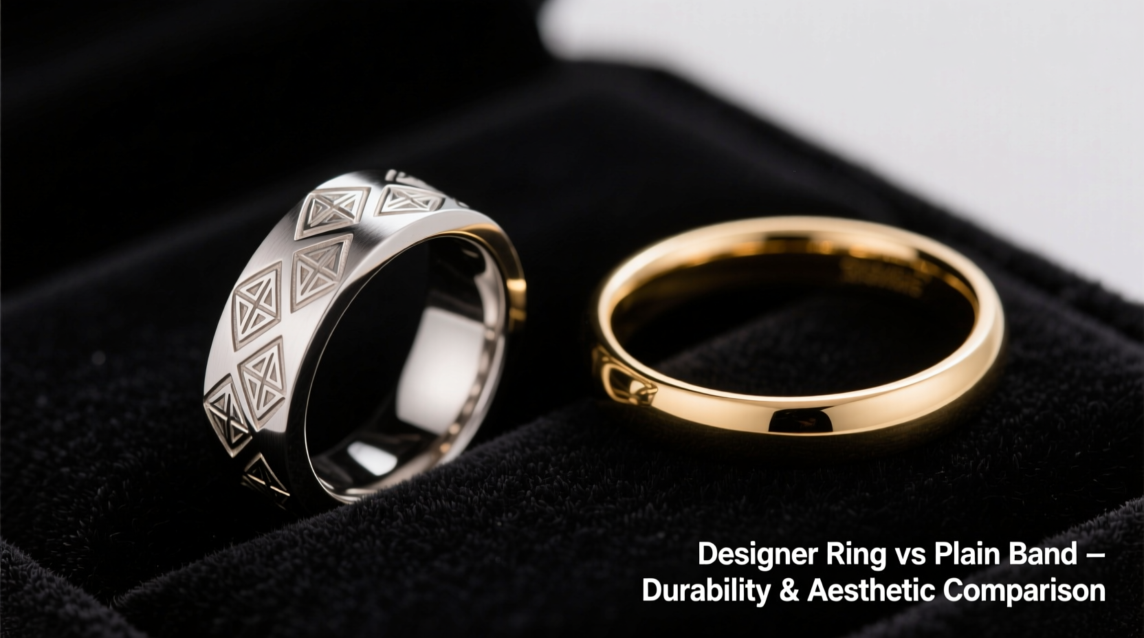designer ring or plain band which looks better and lasts longer