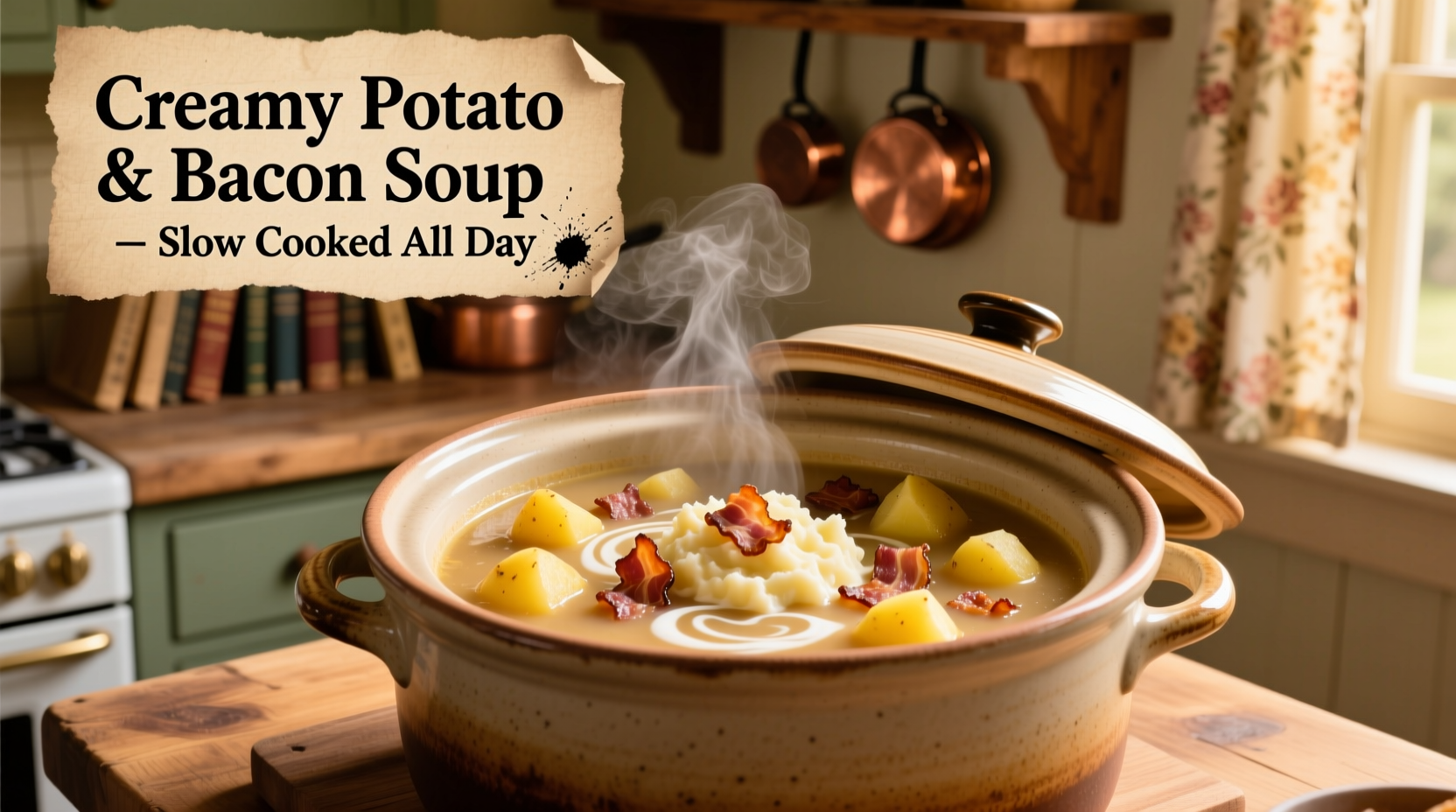 Perfect Slow Cooker Potato Bacon Soup Recipe