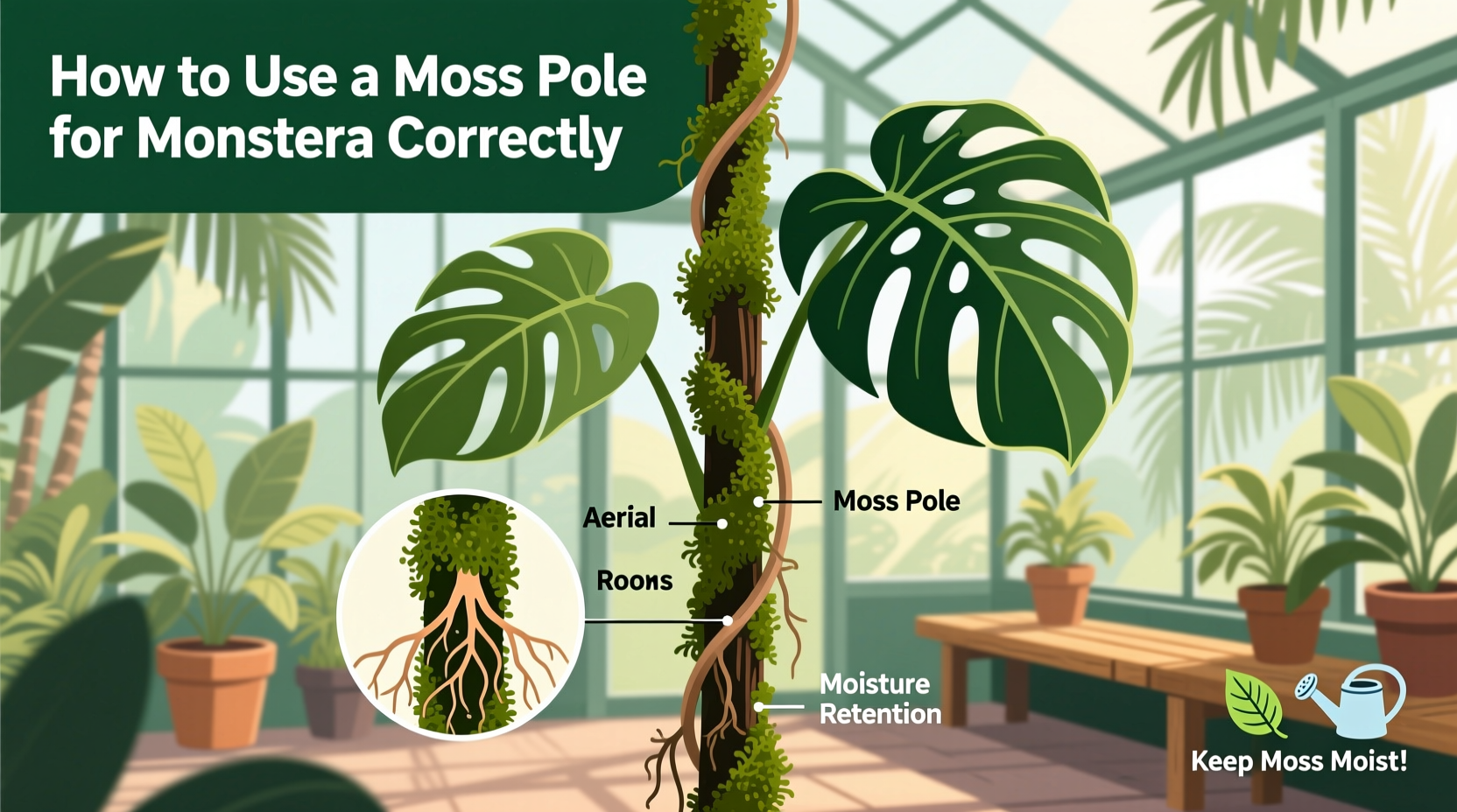 How to Use a Moss Pole for Monstera Correctly