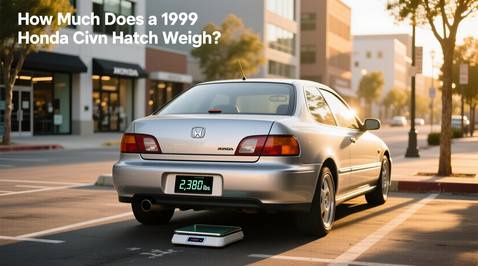 1998 Honda Civic hatchback parked on city street