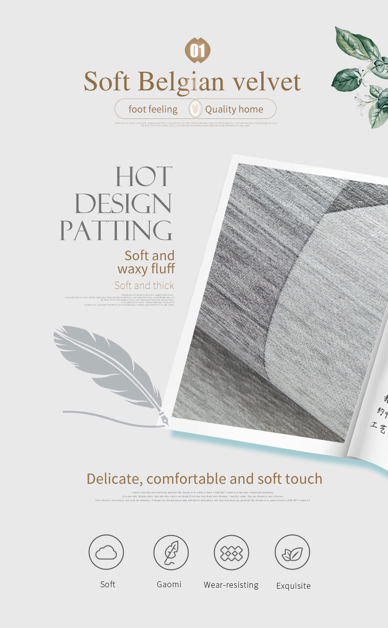 High Quality Modern Floral Wall Custom Lounge Thick Carpet Rug For Kitchen In China