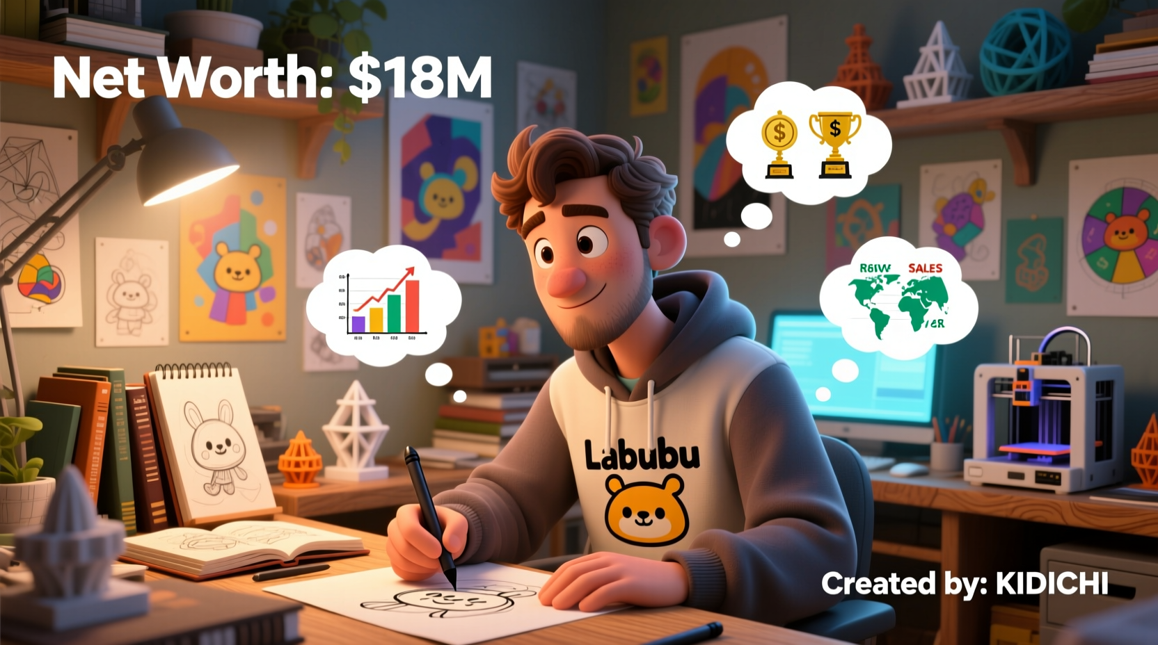 how much did the labubu creator make