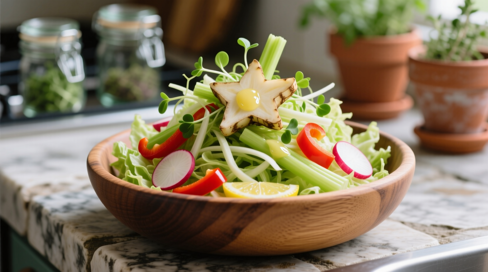 celery root is the key to this fresh vibrant slaw