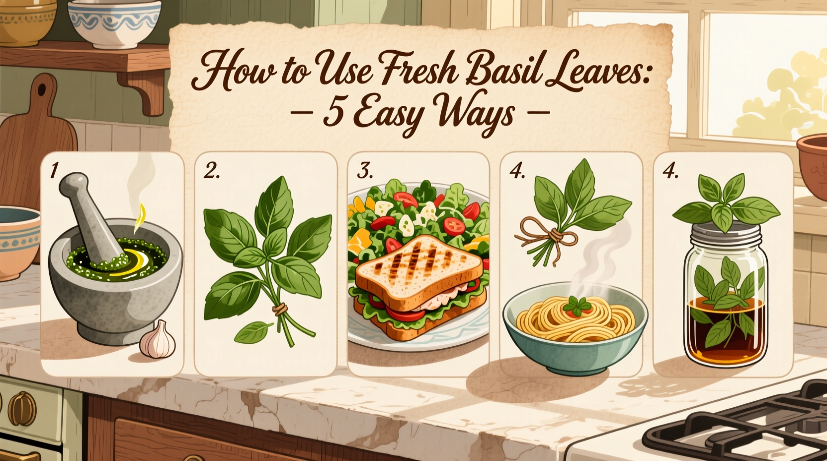 How to Use Fresh Basil Leaves: 5 Easy Ways
