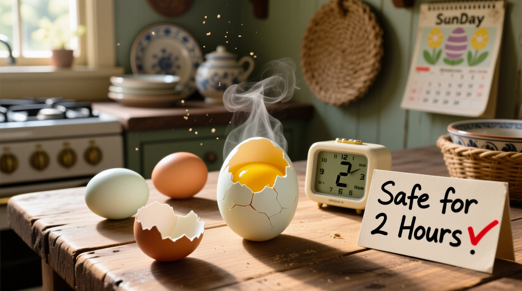 how long can boiled easter eggs sit out