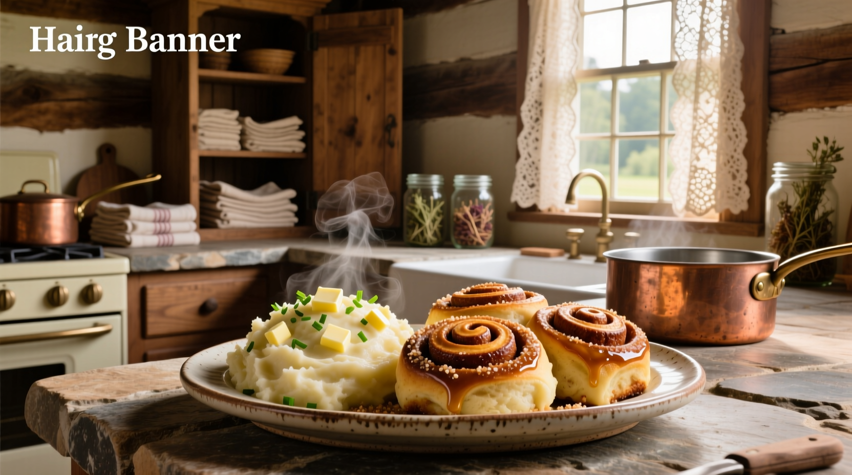 amish cinnamon rolls with mashed potatoes