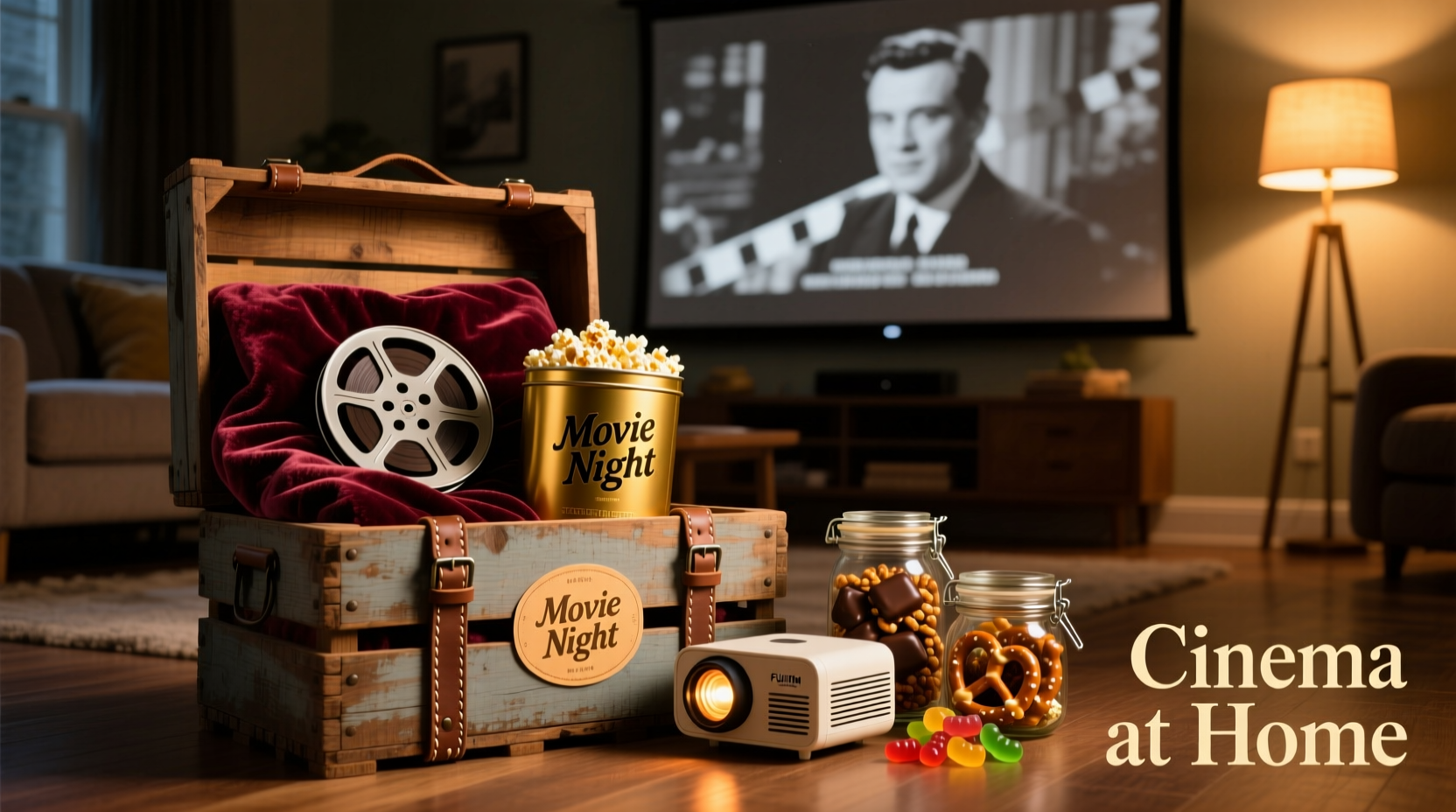 movie night in gift set cozy cinema at home treats