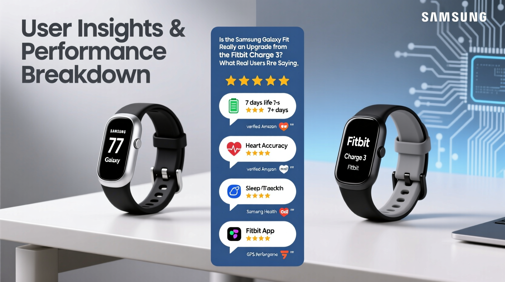 is the samsung galaxy fit really an upgrade from the fitbit charge 3 what users are actually saying