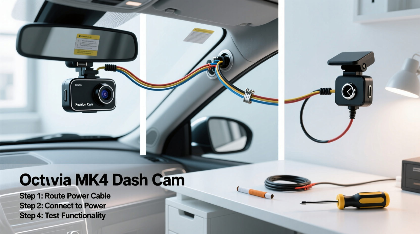 octavia mk4 dash cam install guide