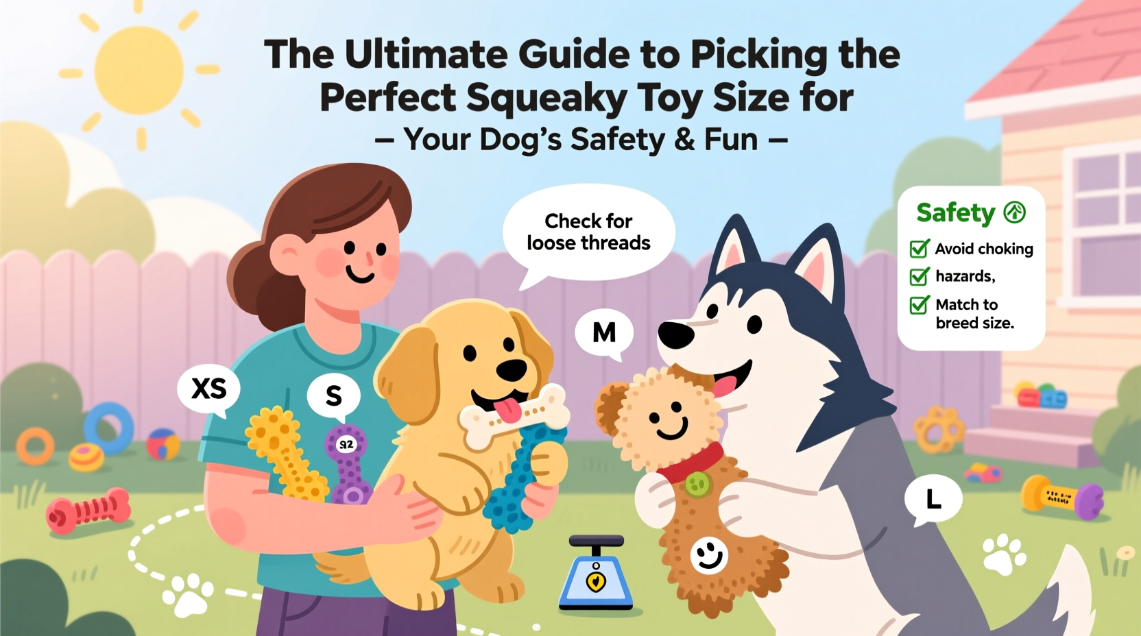 Illustration of Squeaky Toy Safety For Dogs With Obstructions