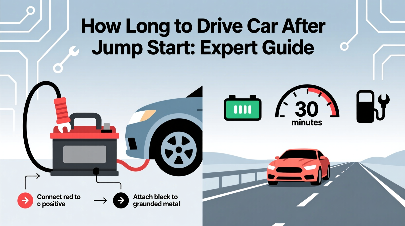 how long drive car after jump start