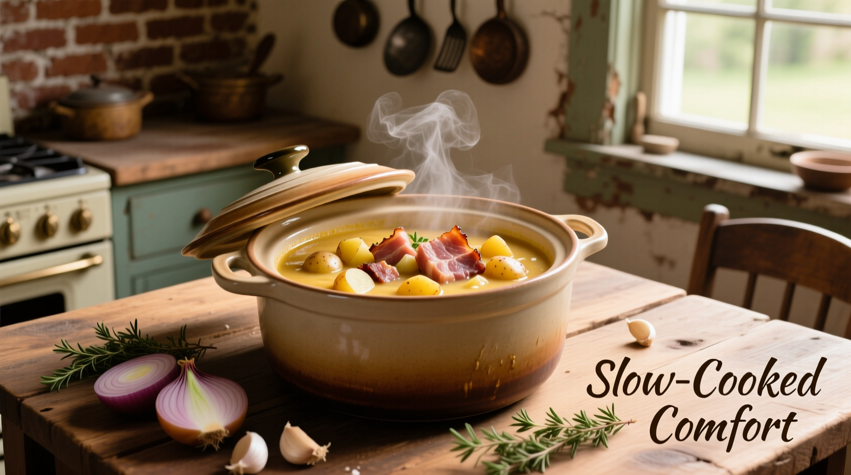 slow cooker potato soup with ham