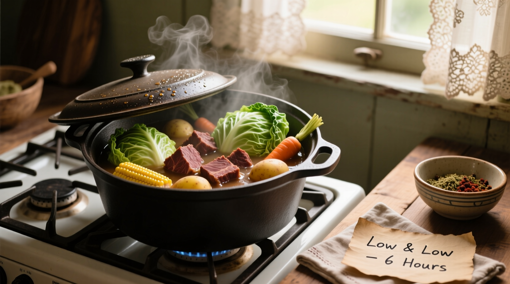 how to slow cook corned beef and cabbage