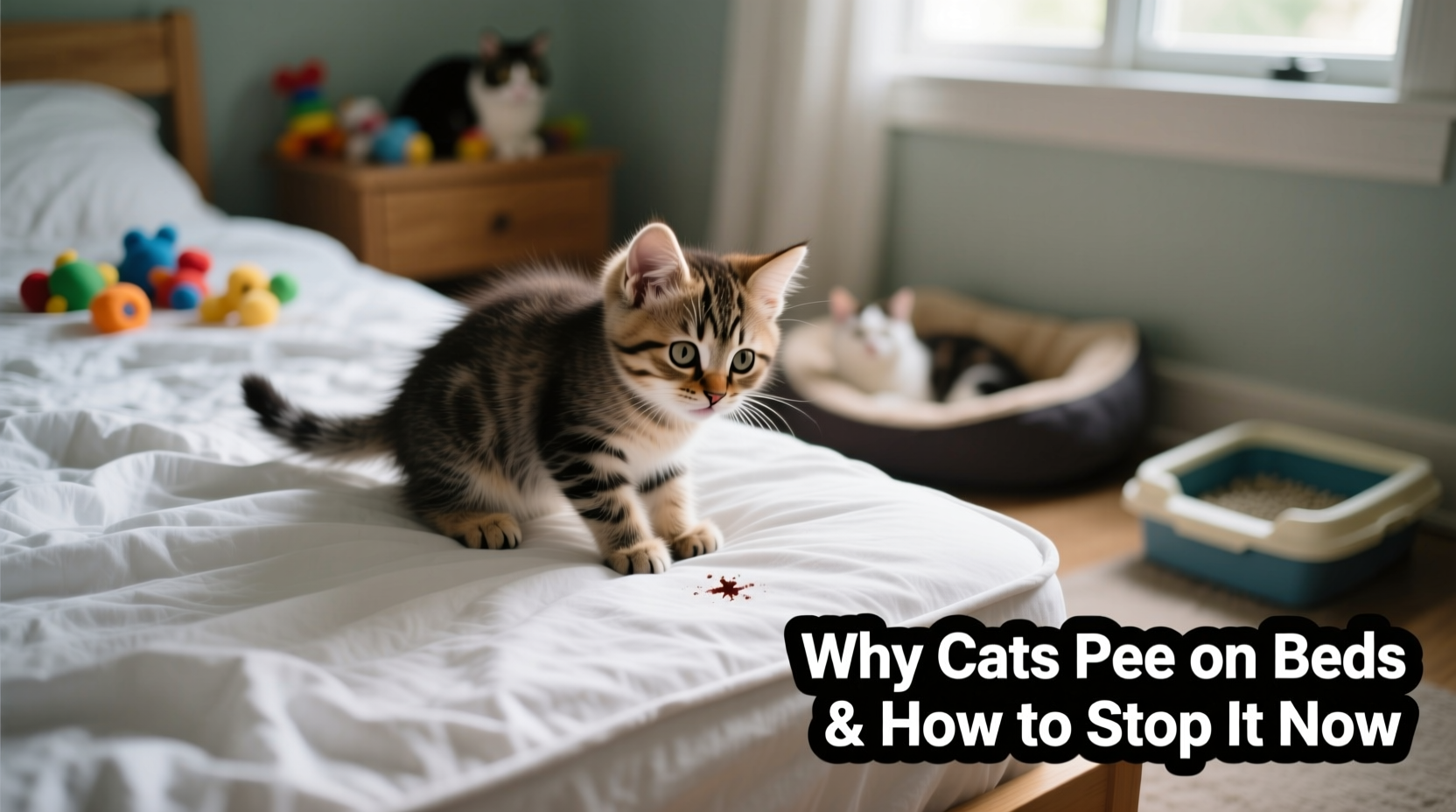 kitten peeing on bed reasons solutions to stop it now