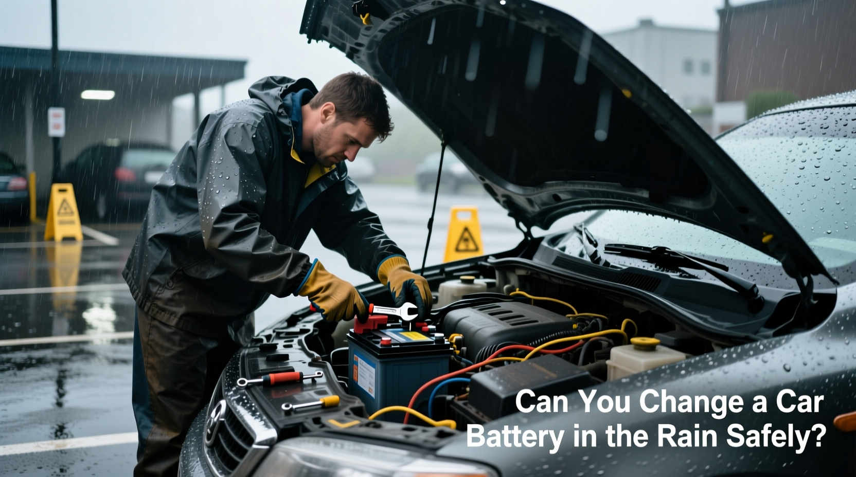can you change a car battery in the rain