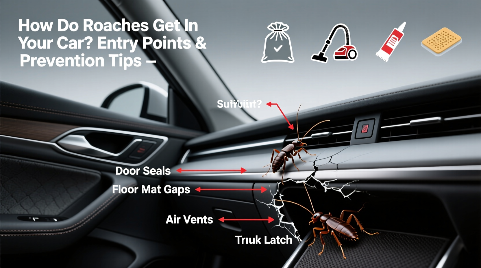 how do roaches get in your car