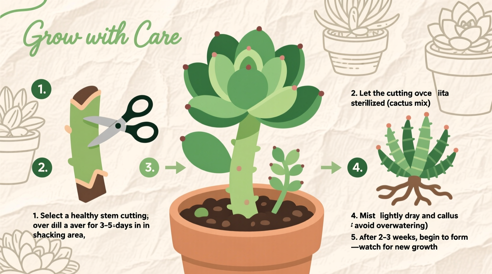 how to grow succulent from cutting