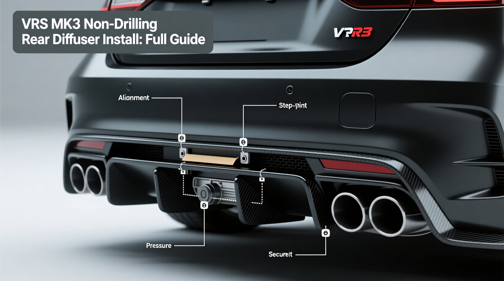 vrs mk3 non drilling rear diffuser install