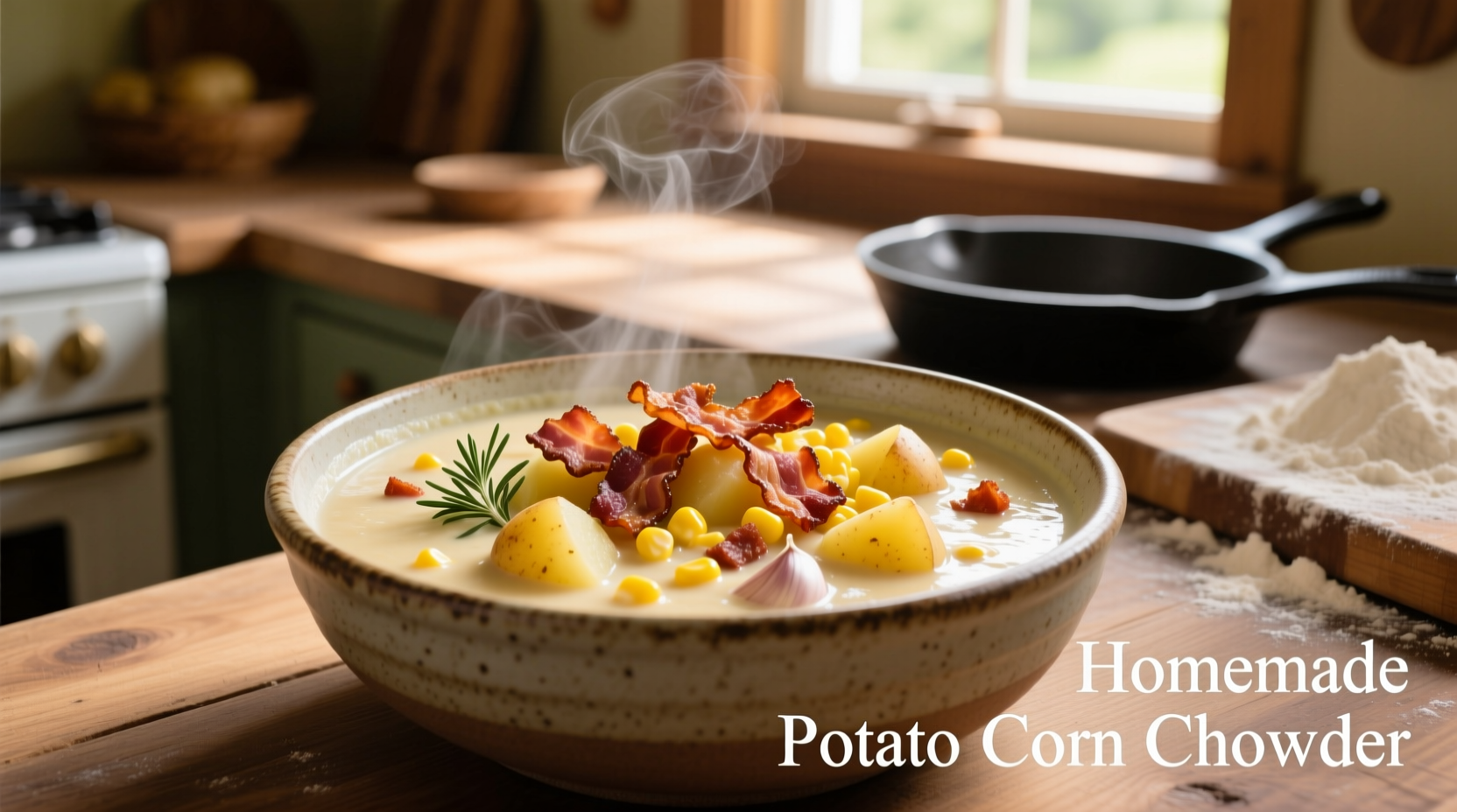 potato corn chowder with bacon
