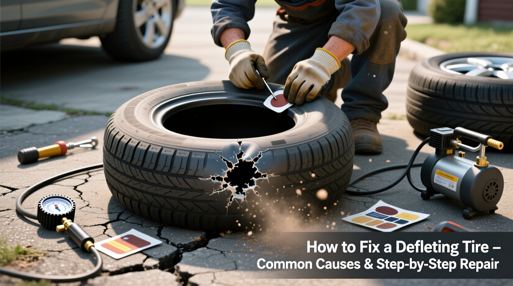 tire losing air common causes how to fix a deflating tire