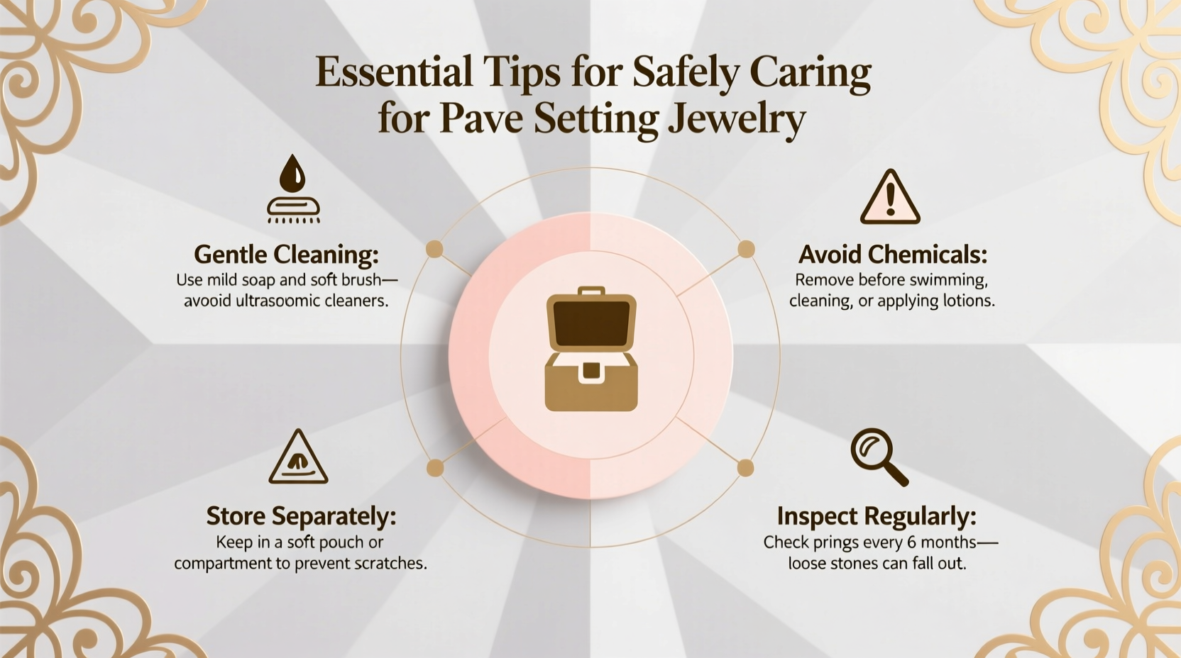 essential tips for safely caring for and maintaining pave setting jewelry