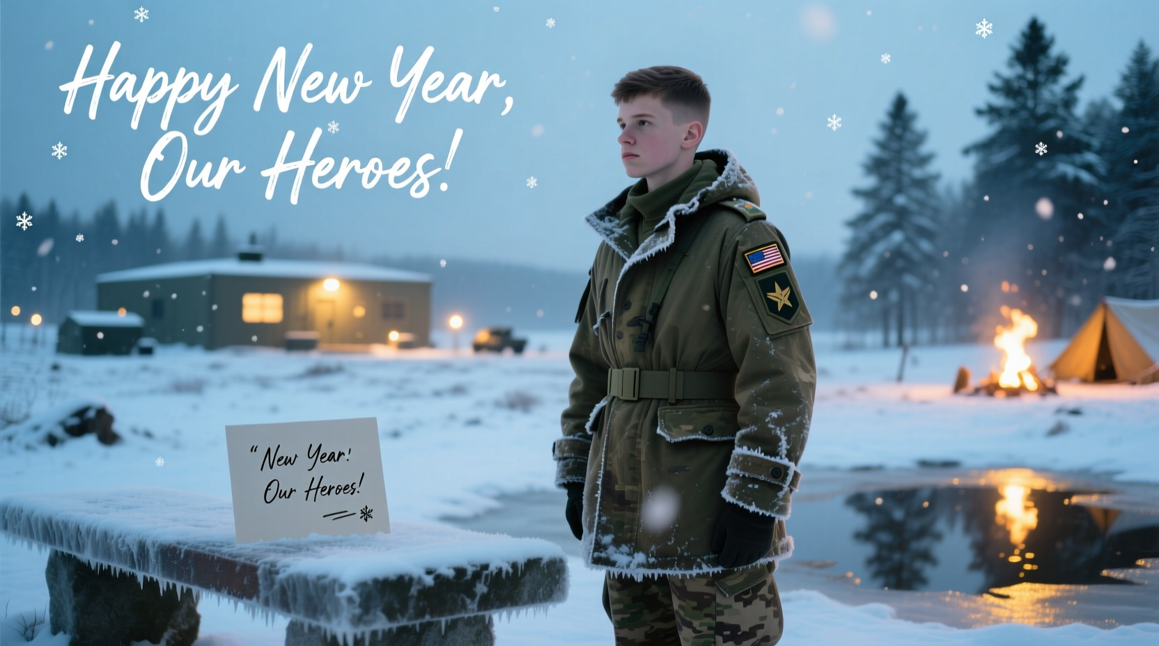 how to make new year card for soldiers