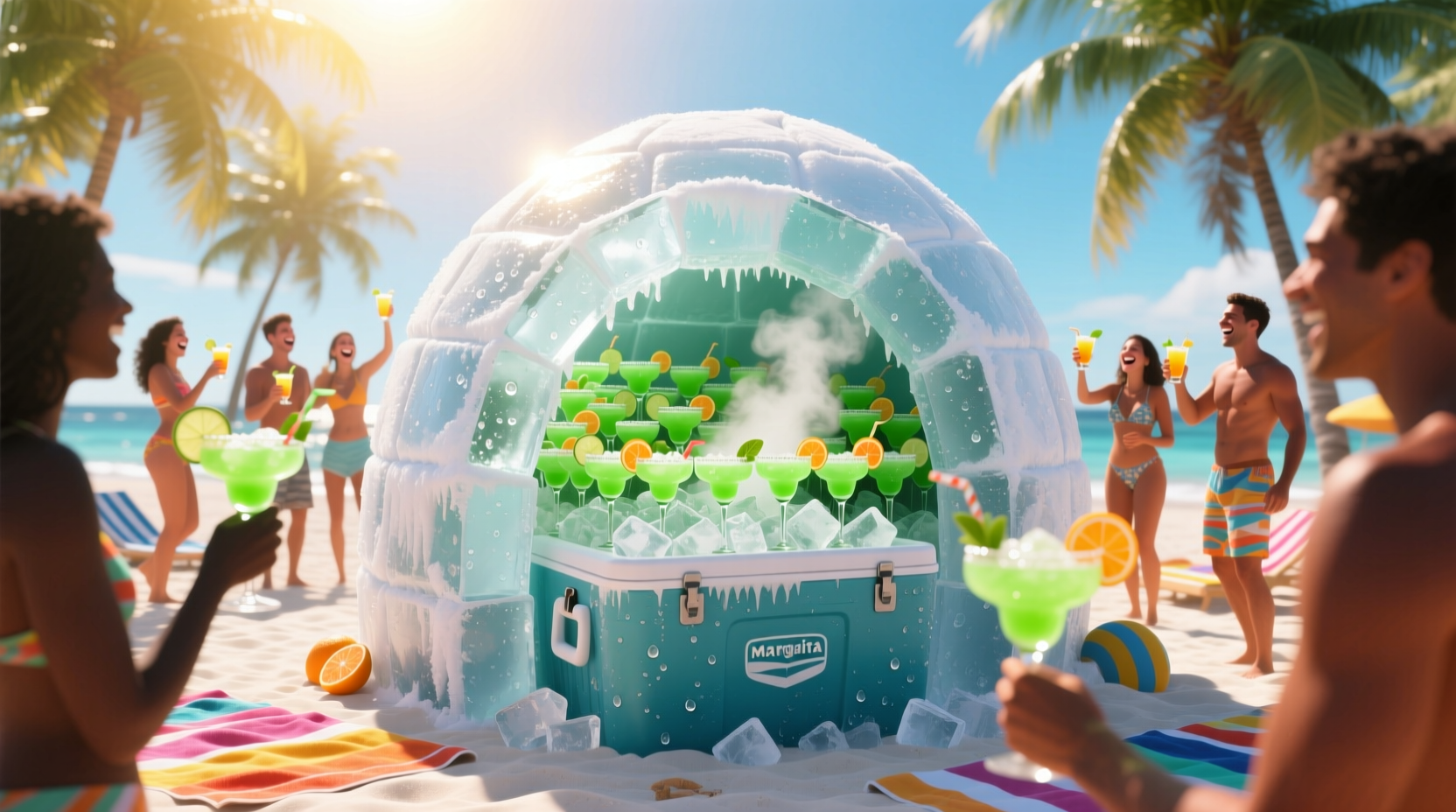 mix a large batch of margaritas with an igloo cooler an