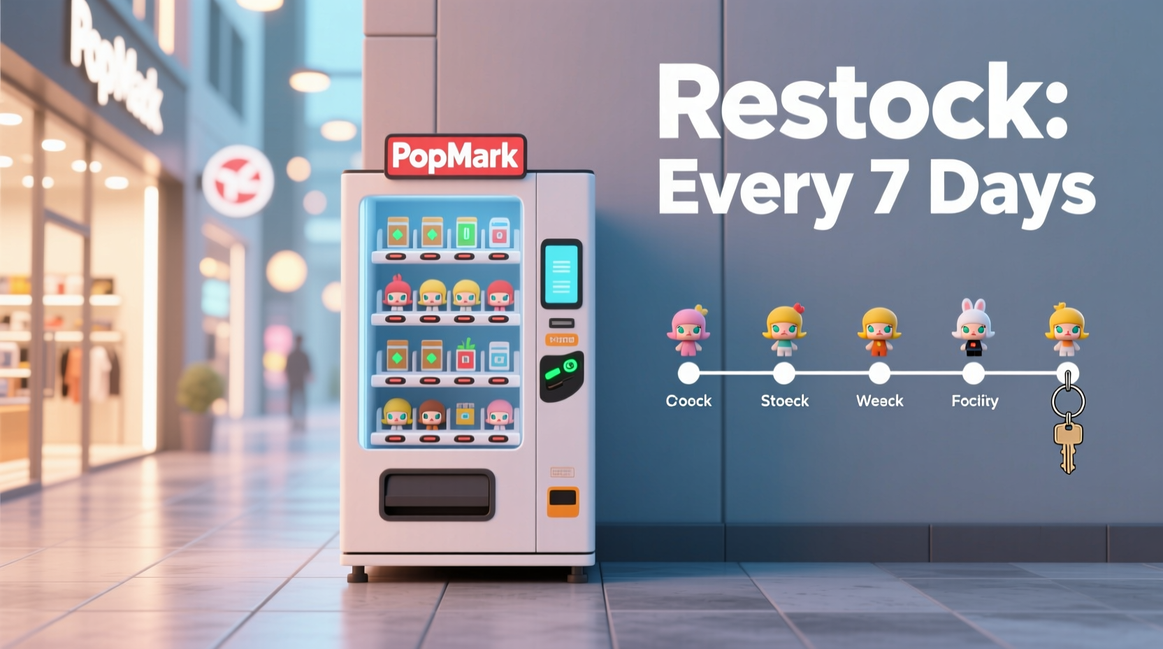 how often does popmart restock vending machines