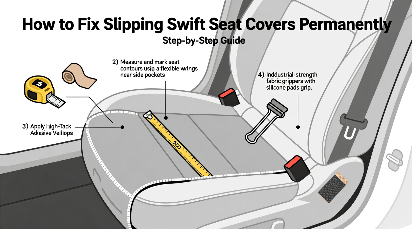 swift seat cover slip fix