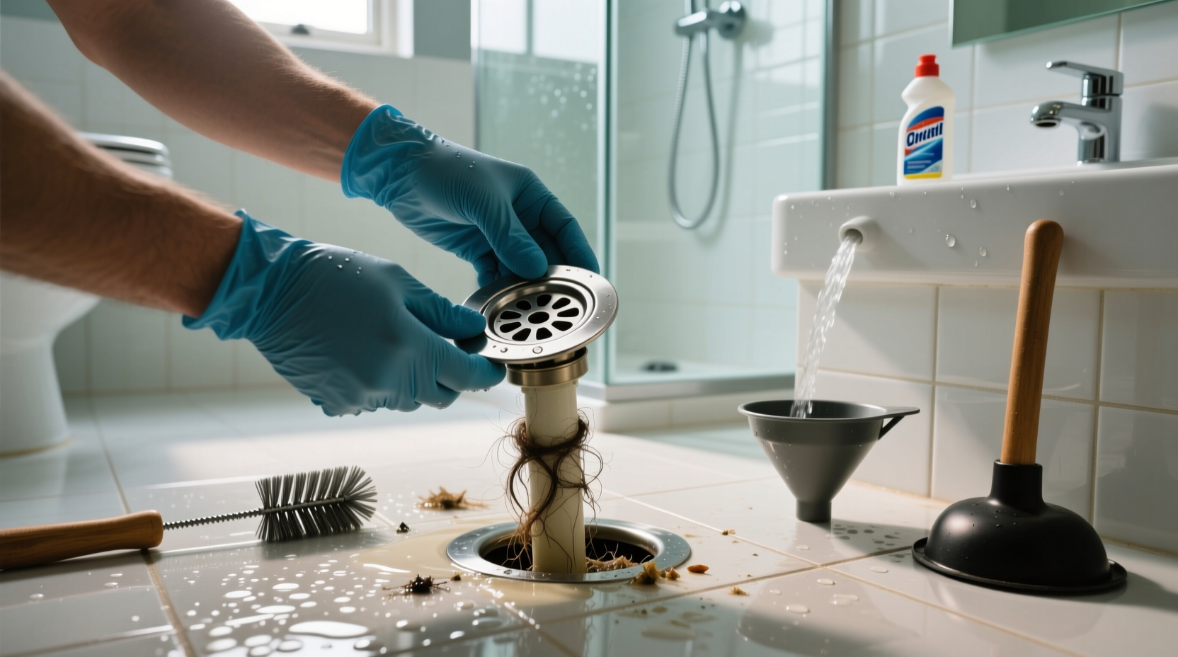 how to clean a shower drain