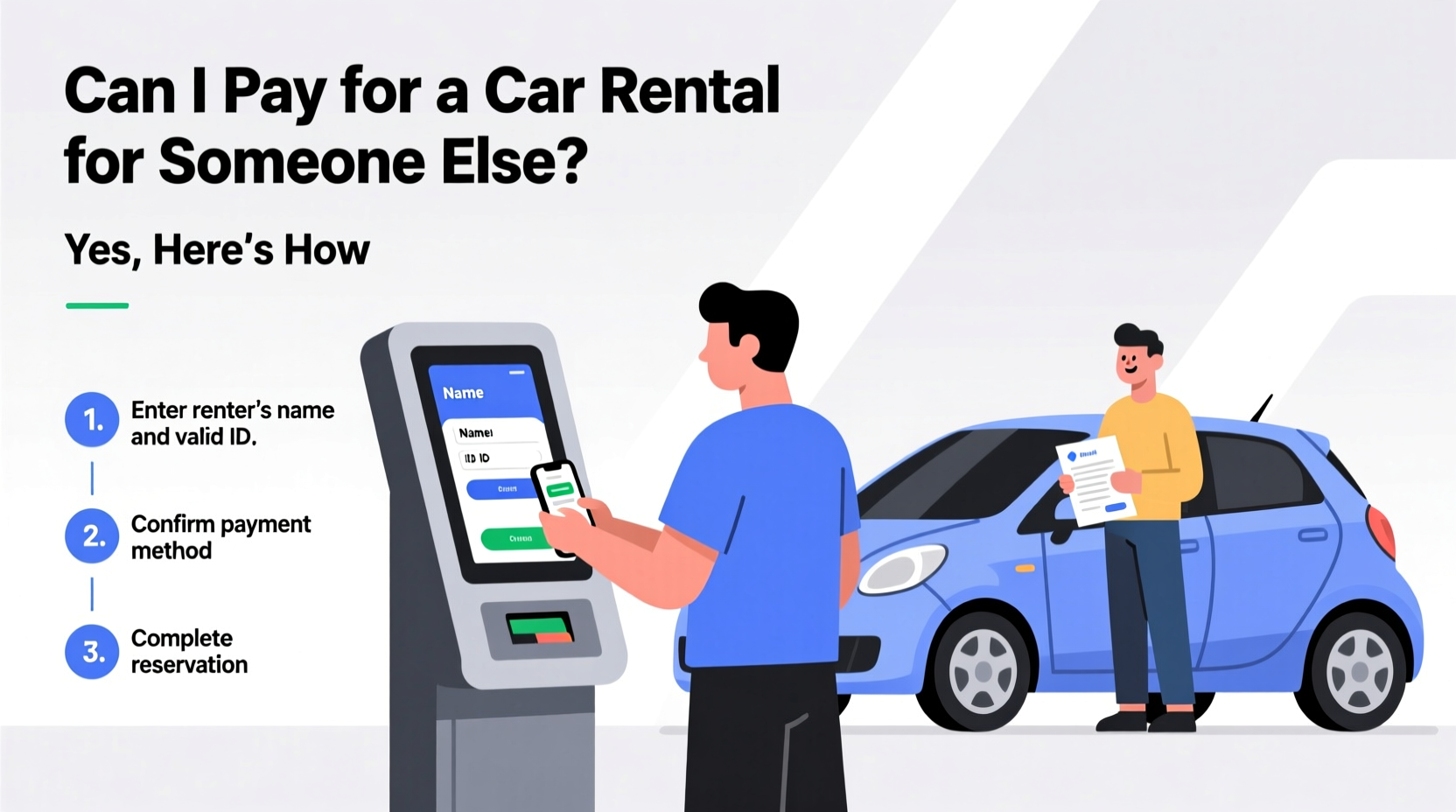 can i pay for a car rental for someone else
