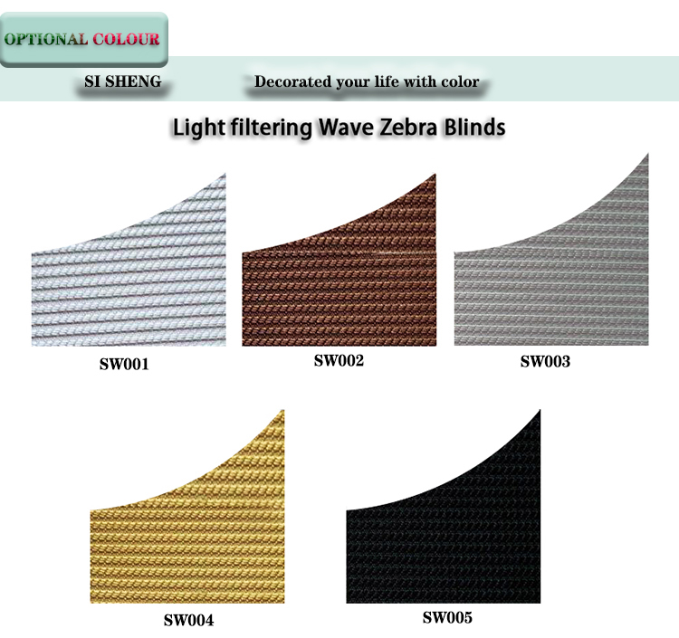 Decorative home wave tyepe  semi-blackout zebra window blnds