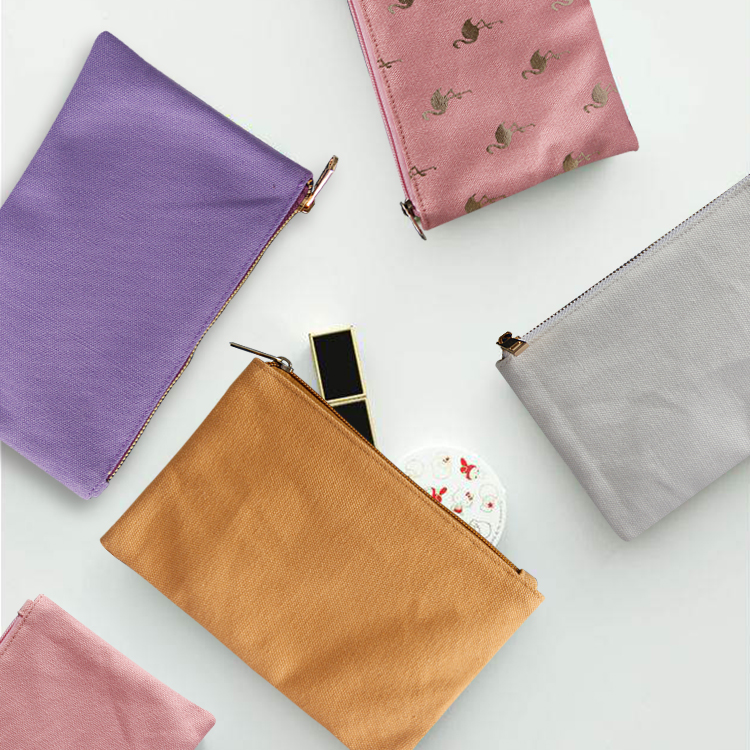 Top qualit&eacute; personnalis&eacute; &eacute;co beaut&eacute; sac cosm&eacute;tique toile maquillage sac pochette en coton fermeture &eacute;clair avec logo personnalis&eacute;