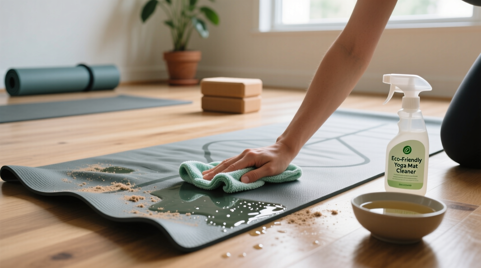 how to clean yoga mat