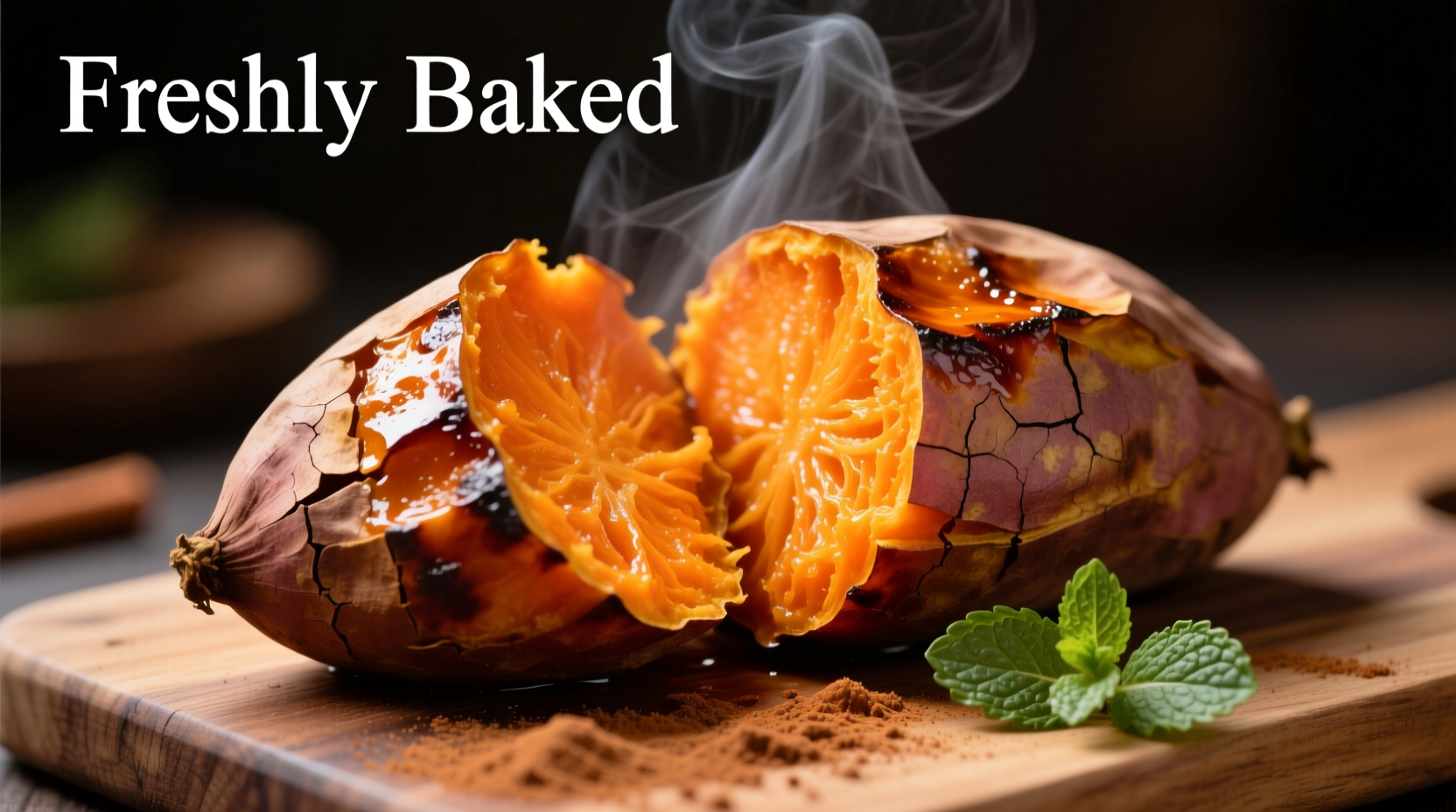 Freshly cooked sweet potatoes with vibrant orange flesh