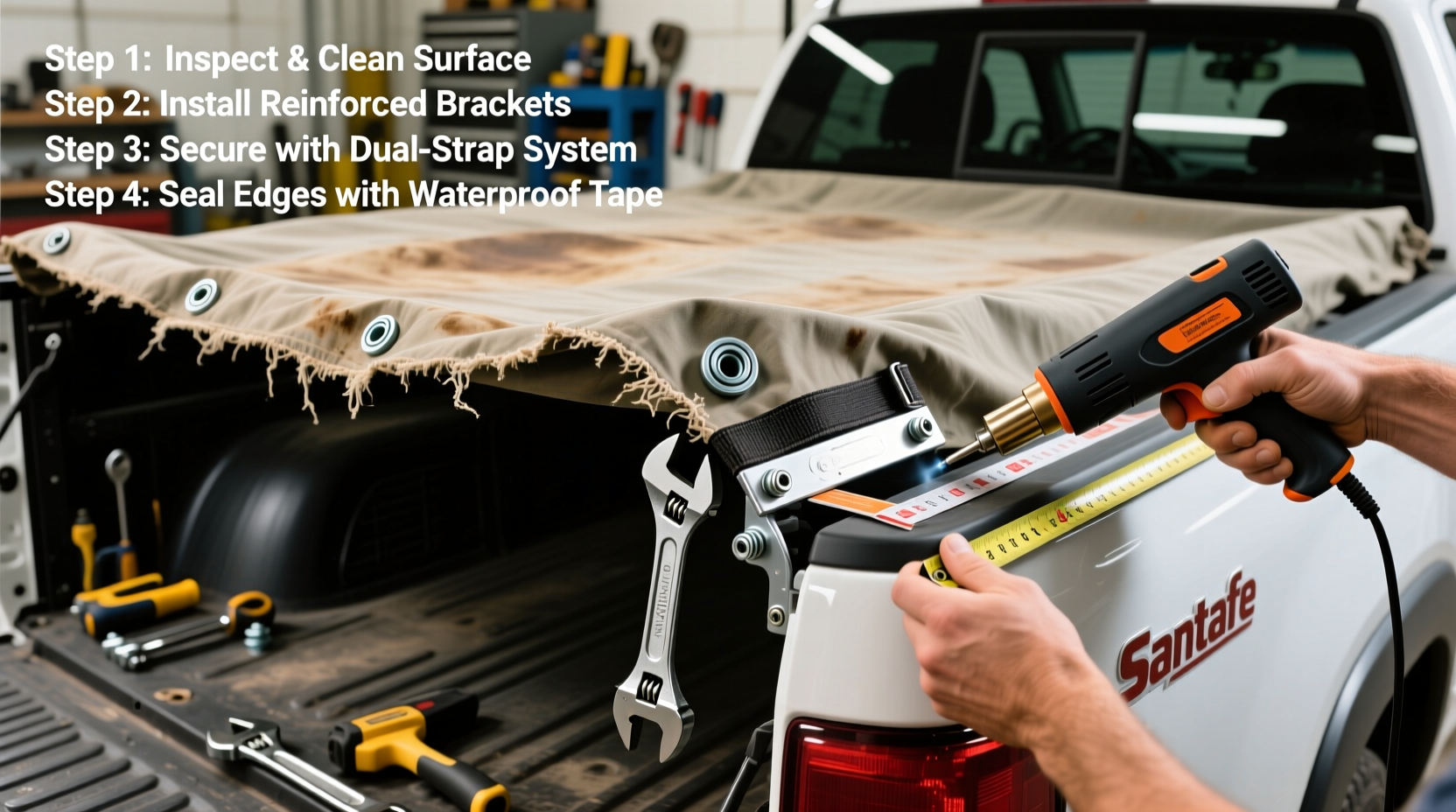 santa fe cargo cover slipping fix