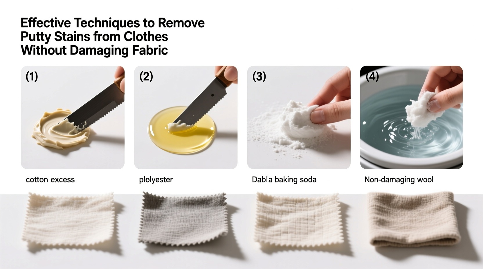 effective techniques to remove putty stains from clothes without damaging fabric