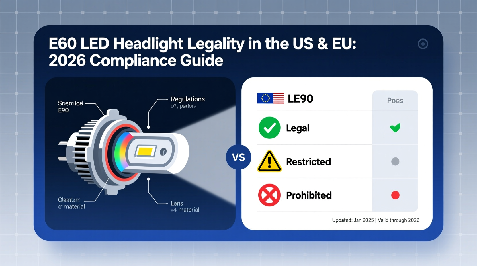 e90 led legality 2026