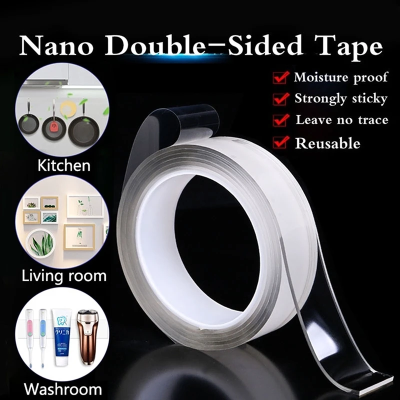 Multi Purpose Double Sided Customized Size 30mm Width 1M 3Meters 5M Length Viral Nano Tape,DIY Nano Tape
