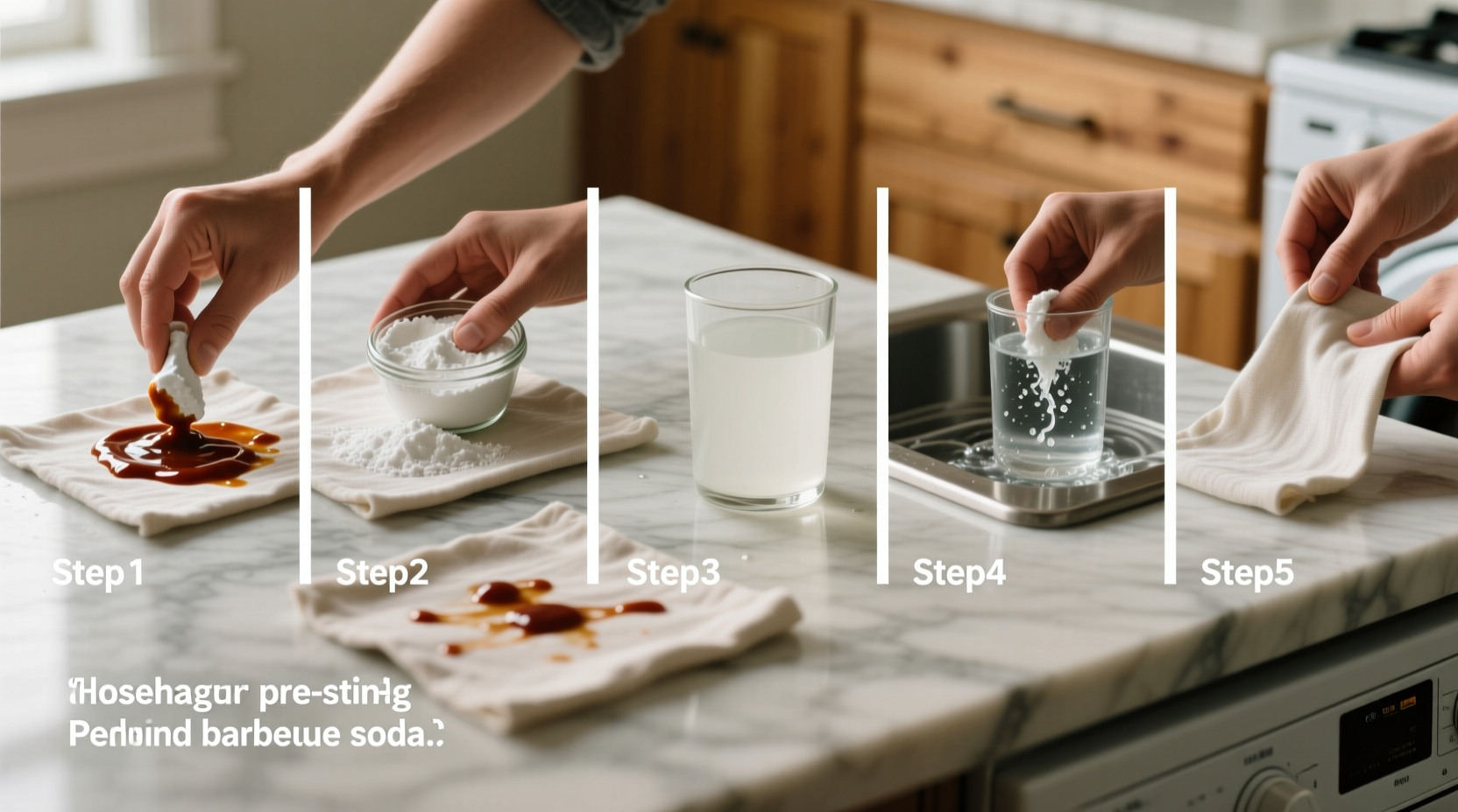 steps to remove barbecue sauce stains