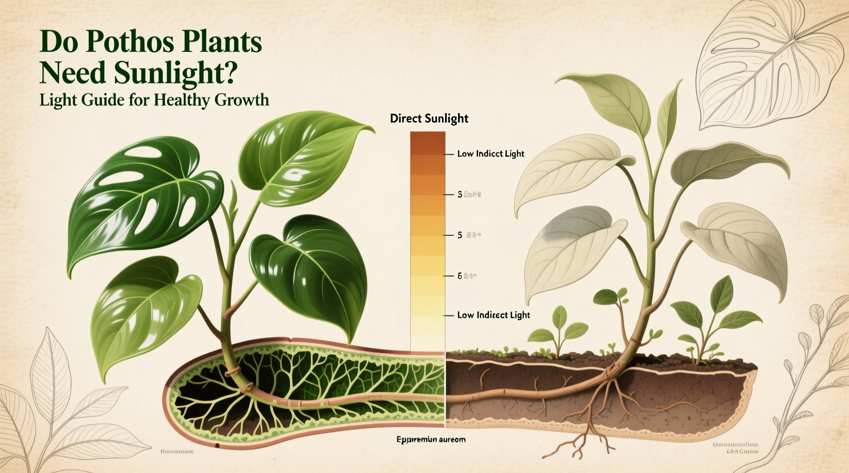 do pothos plants need sunlight