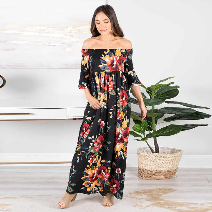 sachin and babi light blue dress Plus Size Casual Dress Women's Plus Allover Print Long Sleeve Surplice Neck  Slight Stretch Maxi Dress With Belt